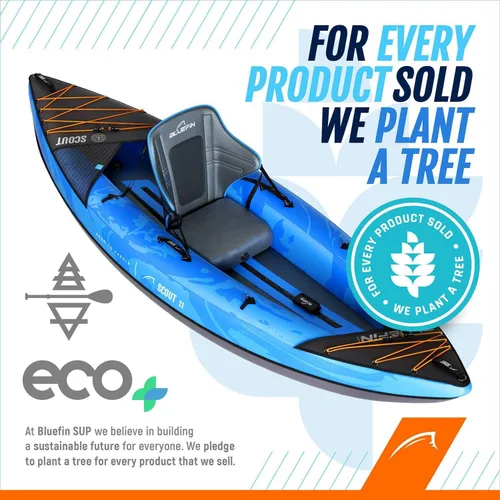 Vista 9 de Bluefin Scout - Kayak inflable para 1 persona, alternativa inflable de canoa