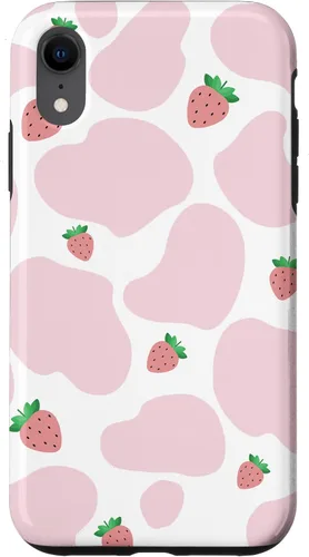 Vista 25 de Baby Pink Cow Print Pattern Cute Strawberry Cow Animal Gift Case for iPhone 17