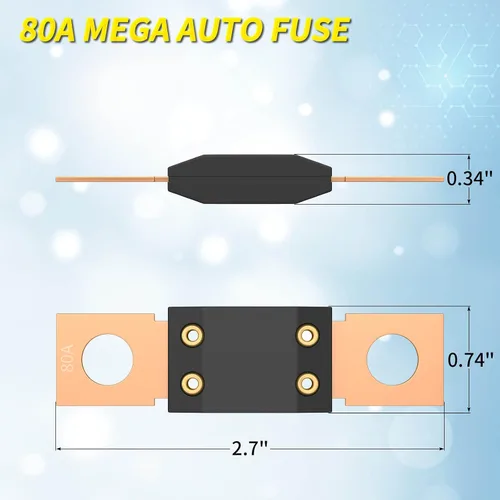 Vista 3 de Joinfworld MEGA - Portafusibles de coche con fusible de 80 A, portafusibles automotrices con cubierta para automóviles, camiones, vehículos