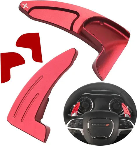 Vista 8 de 2 unidades de accesorios interiores para volante, cubierta de tapicería extendida para Dodge Challenger Charger Durango RT & Scat Pack 2015-2021