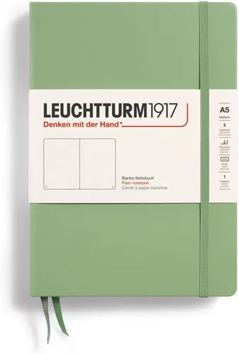 Vista 33 de LEUCHTTURM1917 - Cuaderno de tapa dura mediano A5 con 251 páginas numeradas para escritura y diario (negro, liso)