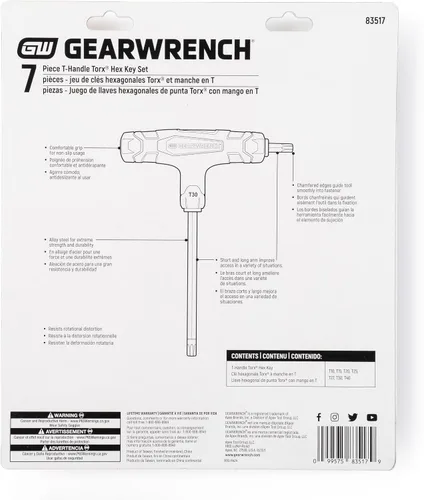 Vista 4 de GEARWRENCH Juego de llaves Torx con mango en T de 7 piezas - 83517
