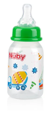 Vista 7 de Nuby Botella impresa antiderrames, 4 onzas, 1 paquete de 1 botella, los colores pueden variar