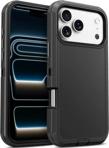 Vista 72 de Jelanry - Funda para iPhone 15 5G, protección resistente, resistente, color negro Dropproof & Dual-Layer Protective Back Cover with Port Anti