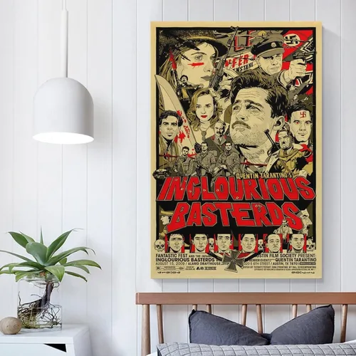Vista 5 de BICHI Inglourious Basterds - Póster de arte en lienzo y arte de pared, póster moderno para decoración de dormitorio familiar, 12 x 18 pulgadas