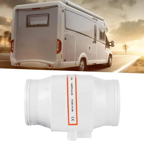 Vista 8 de Ventilador de soplador impermeable, soplador de 12 V, soplador de aire de sentina marina, soplador de aire en línea de 4 pulgadas, ventilador
