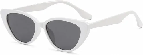 Vista 3 de Gafas de sol redondas ovaladas blancas gruesas y atrevidas gafas ovaladas Mod Retro Vintage Kurt Cobain inspiradas lentes de sol Paquete de 2 blanco2