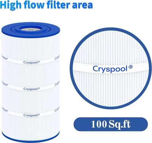 Vista 7 de Cryspool® Filtro C100S compatible con CX100XRE, C100S, SwimClear C100S, PA100S, C-9440, cartucho de filtro de piscina de 100 pies cuadrados, 1