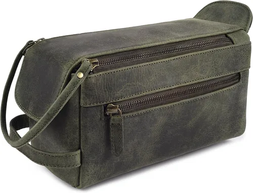 Vista 9 de LEATHER VILLAGE Kit Dopp 2, Negro carbón