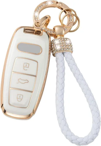 Vista 27 de Gematay Funda para llavero de Mercedes Benz con cordón, funda de TPU suave compatible con Mercedes Benz C E S M CLS CLK G Class Smart Key Holder