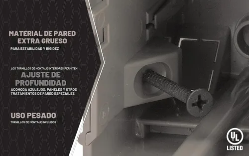 Vista 4 de Southwire MSBMMT1G Caja de dispositivo de montaje múltiple de 1 banda con profundidad ajustable; resistente 42 libras