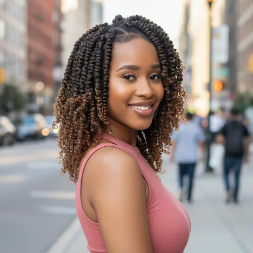 Vista 10 de Fulcrum Pelo de ganchillo Passion Twist de 8 pulgadas, 9 paquetes de cabello pretrenzado y prerrizado para mujeres negras (8 pulgadas