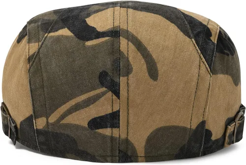 Vista 4 de VOBOOM Hombres Algodón Newsboy Boina Sombrero Duckbill Hebilla Cabbie Cap