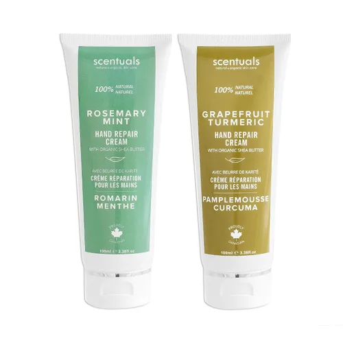 Vista 10 de Scentuals Crema de manos con aceite esencial de pomelo y cúrcuma, manteca de karité, manteca de cacao, aceite de argán y almendras, vitamina E