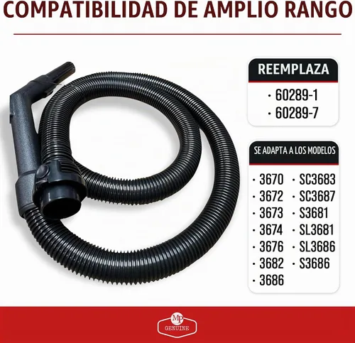 Vista 3 de Maresh Products - Manguera de vacío de repuesto para Eureka & Sanitaire Mighty Mite, SmartVac y Professional Series – Compatible con los modelos