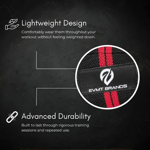 Vista 3 de EVMT Premium Wrist Wraps for Weightlifting Durable Lifting Straps for Enhanced Wrist Support Perfect for Strength Training, Gym Workouts &