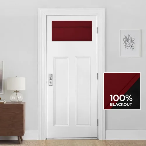 Vista 40 de HOMEIDEAS Cortinas 100% Opacas para Luces Laterales de Puerta Principal, Cubierta de Ventana de Puerta de Aula, Persianas de Privacidad