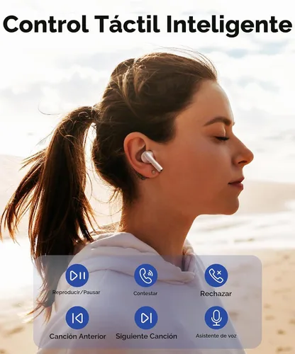 Vista 3 de PISEN Auriculares Inalámbricos Intrauriculares - P1 Bluetooth 5.3 HiFi Estéreo Auriculares Bluetooth con Micrófono para Llamadas Intrauriculares