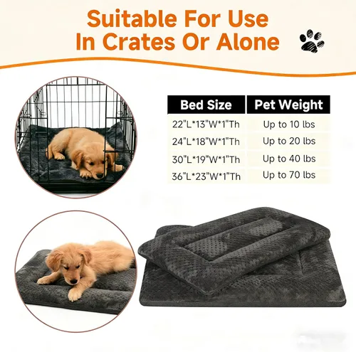 Vista 6 de Tapete de cama para perro de 24 x 18 pulgadas, cama para perros pequeños Gris-oscuro