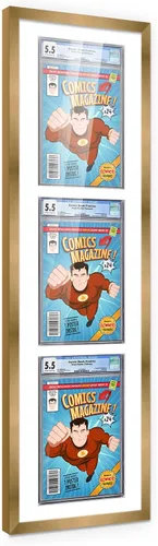 Vista 91 de Poster Palooza Marco de cómics con paspartú para 1 cómic de grado CGC, CBCS o PGX, marco de cómic de bronce para cómic de 8.125 x 13 pulgadas