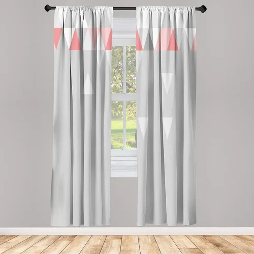 Vista 67 de Ambesonne - Cortinas amarillas para ventana, arte moderno escandinavo de escena de jardín con flores de tulipán y mariposas bailando, juego de 2