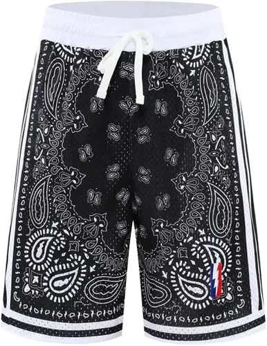 Vista 2 de DIOTSR Pantalones cortos deportivos de baloncesto para hombre, pantalones cortos de malla para entrenamiento casual para correr, con bolsillos