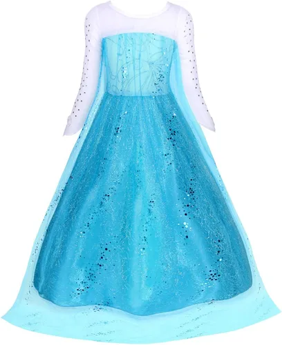 Vista 4 de Eledobby Elsa Coronation Dress for Girls The Frozen Costume Princess Elsa Dresses Halloween Outfits Birthday Party Ball Gown