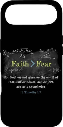 Vista 27 de Faith > Fear 2 Timothy 1:7 Christian Verse Math Equation Case for iPhone 17