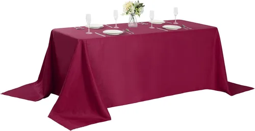 Vista 27 de Mantel rectangular de tela de poliéster lavable de 60 x 120 pulgadas, para decoración de bodas, fiestas, comedores, banquetes