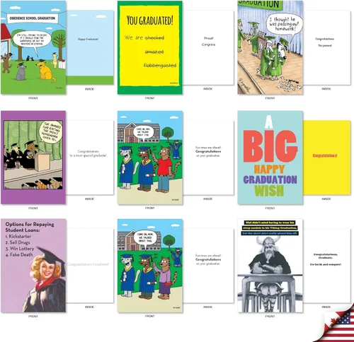 Vista 3 de NobleWorks Juego de 36 tarjetas de felicitación de graduación (graduado) con sobres de 5 x 7 pulgadas para hombres y mujeres