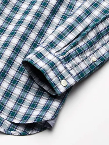 Vista 4 de Lacoste Camisa de manga larga con botones de popelín y tejido de guingán elástico para hombre