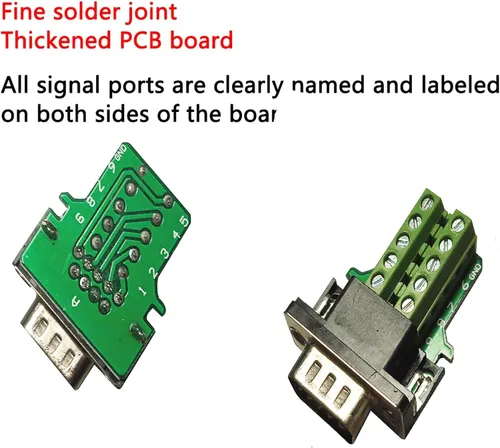 Vista 3 de DB9Breakout Conector a Cableado Solderles Terminal RS232Male Bolt