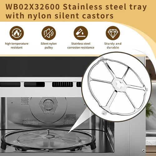 Vista 2 de WB02X32600 Soporte de bandeja giratoria para microondas, compatible con modelos GE ZSB9131N1SS, CTC912P2N1S1, JT3800SH8SS, JK3800DH3WW