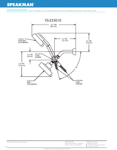 Vista 2 de Speakman Neo Anystream- Cabezal de ducha ajustable de alta presión, cromado pulido, VS-233010-BN