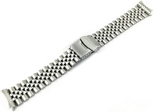 Vista 3 de Curvo de acero inoxidable metal reloj banda pulsera correa hebilla cierre
