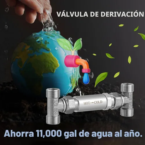 Vista 7 de Kit de válvula de sensor de acero inoxidable 304 de repuesto para sistema de bomba de recirculación de agua caliente instantánea, incluye válvula