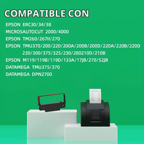 Vista 3 de Repuesto para ERC30 ERC-30 ERC 30 34 38 Cinta negra y roja, paquete