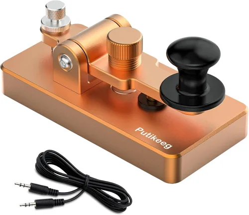 Vista 11 de Putikeeg Clásico Morse Mini Código Clave Morse Código Paleta Llave Aleación de Aluminio Mini-Key Morse CW Llave Portátil Morse Práctica Clave Negro