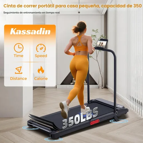 Vista 6 de KASSADIN Almohadilla para caminar con barra de asa, caminadora portátil con asas para el hogar pequeño, 3.0 HP debajo del escritorio, caminadora