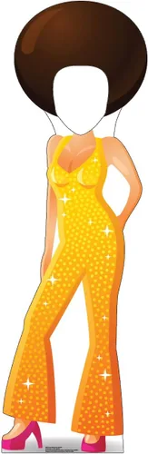 Vista 6 de Cartones impresos que se mantienen parados y con diseños a tamaño real, talla única Pareja de baile de los 70