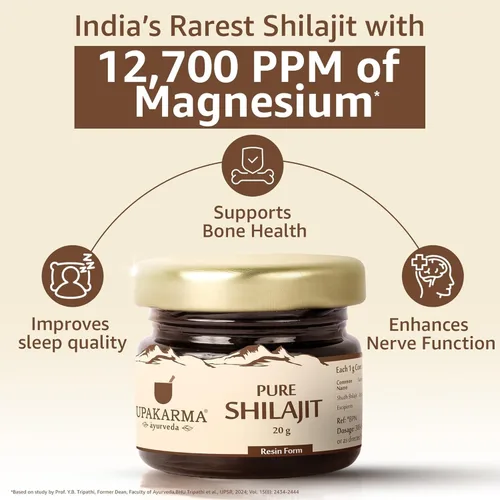Vista 7 de UPAKARMA Resina pura Shilajit de 0.71 oz para hombres y mujeres Aumenta la resistencia y la fuerza Más de 85 minerales esenciales, magnesio