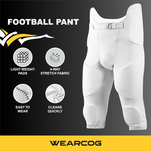 Vista 4 de Flex - Pantalones de fútbol integrados para adultos 7 pantalones de fútbol acolchados para práctica con almohadillas integradas