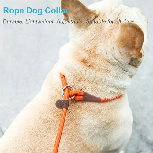 Vista 13 de MayPaw Collar ajustable de cuerda de nailon para entrenamiento de perros, collares de perro Martingala redondos sin tirones para perros pequeños