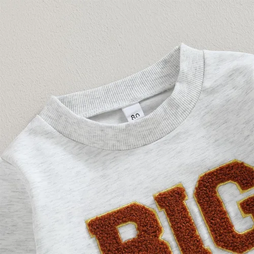 Vista 3 de Merqwadd Sudadera con cuello redondo para bebé grande y hermana pequeña, ropa de otoño a juego para hermanos