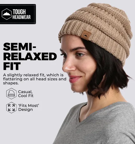 Vista 51 de Gorro de punto para mujer, cálido y suave, elástico, para clima frío de Tough Headwear