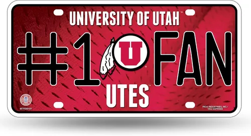 Vista 23 de Rico Industries NCAA - Placa de matrícula metálica unisex para adultos #1