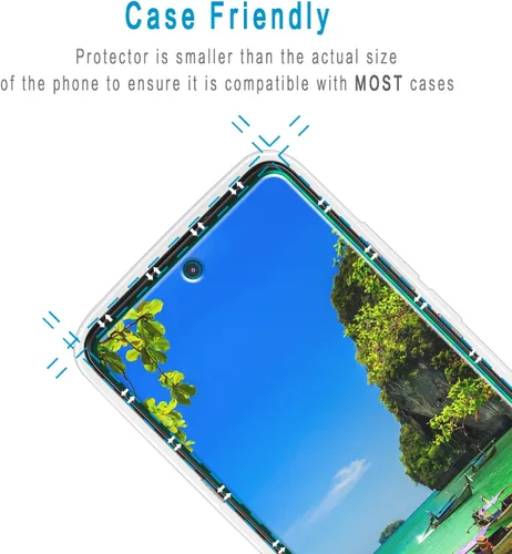 Vista 6 de Paquete de 2 protectores de pantalla para Motorola Moto One 5G Ace vidrio templado Antiarañazos, sin burbujas, fácil de instalar, transparente