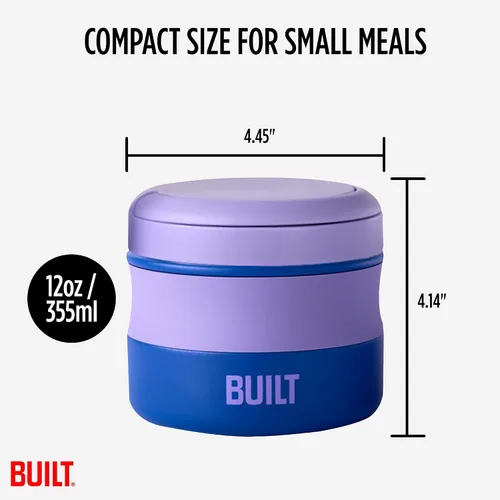 Vista 3 de Built Tarro de comida de boca ancha de 12 oz - PurpleBlue