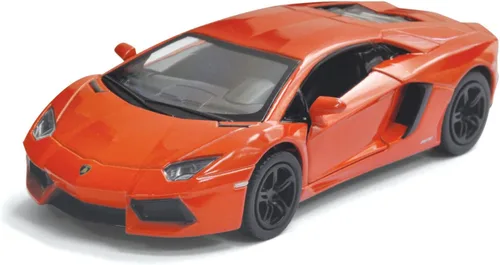 Vista 2 de KiNSMART Lamborghini Aventador LP700-4 1:38 escala de 5 pulgadas, modelo de metal fundido a presión Super Car Toy (4 unidades)