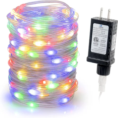 Vista 8 de Tira de luces LED de 33 pies, 100 luces LED de hadas de cinta estrellada flexible, 8 modos con temporizador de 6 horas, impermeable, cable